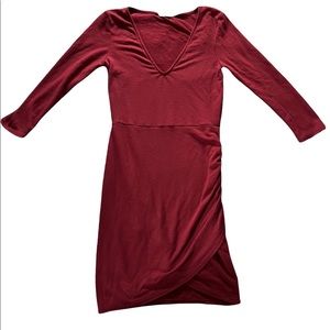 Urban outfitters Kimchi Blue quarter sleeve burnt red form fitting party dress